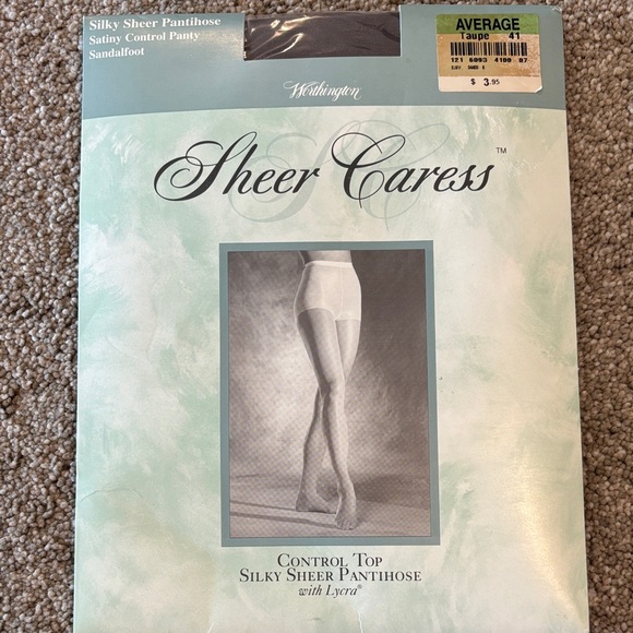 WORTHINGTON Vintage Silky Sheer Caress Control Top Pantihose Taupe Size Average - Picture 1 of 5
